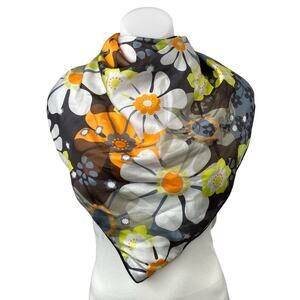 NEW Wrapped Women's Multicolor Floral Neckroll Triangle Wrap Scarf One Size